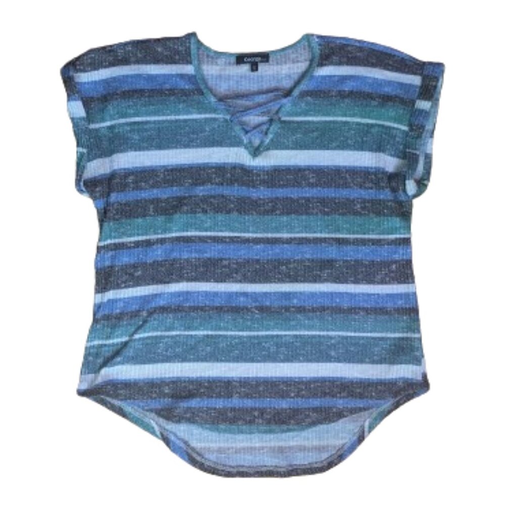 ---  Blue and Green Striped Top Size XL
